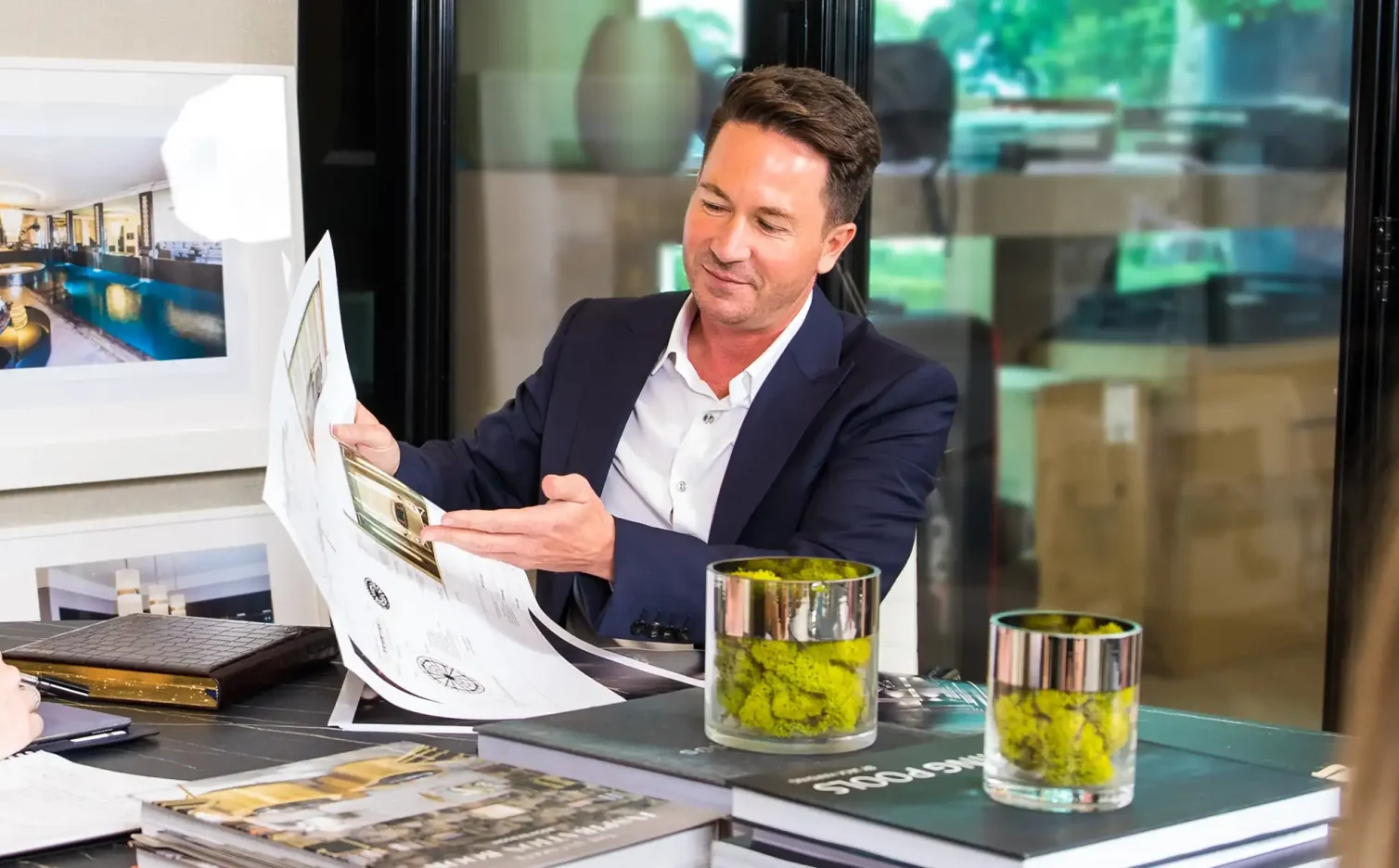 Simon presenting a design